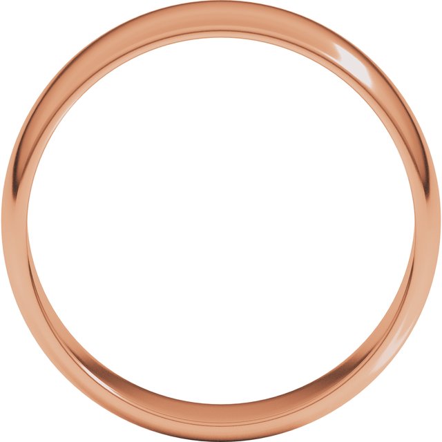 10K Yellow Or White Or Rose Gold Lightweight Standard Fit Half Round Band