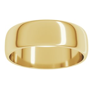 18K Yellow Gold Standard Lightweight Half Round Light Band