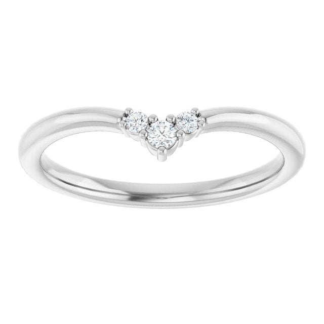 14K Yellow Or White Or Rose Gold Or Platinum Round 2 Mm Polished .06 Ctw Natural Diamond Contour Band