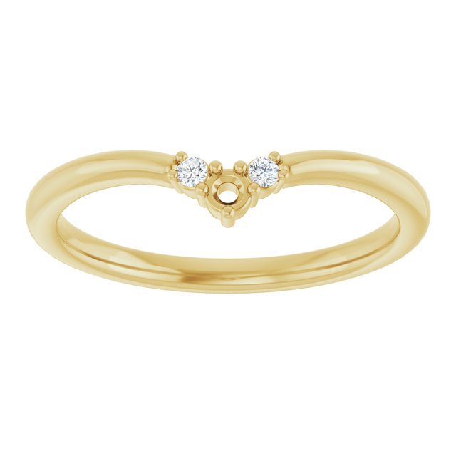 14K Yellow Or White Gold Round 2 Mm Polished .06 Ctw Lab Grown Diamond Contour Band