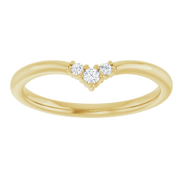 14K Yellow Or White Or Rose Gold Or Platinum Round 2 Mm Polished .06 Ctw Natural Diamond Contour Band
