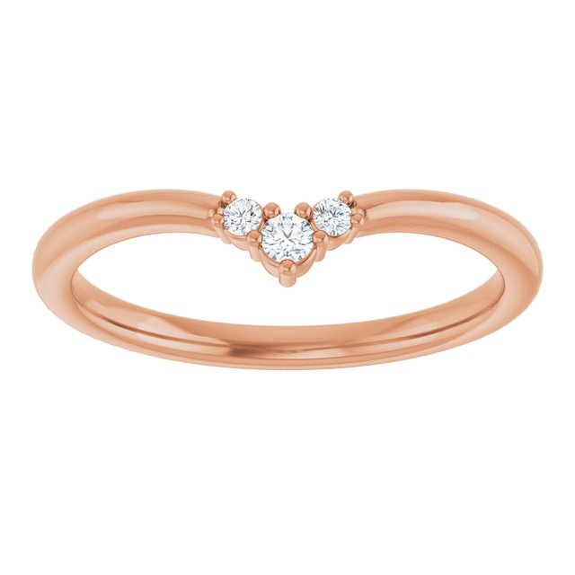 14K Yellow Or White Or Rose Gold Or Platinum Round 2 Mm Polished .06 Ctw Natural Diamond Contour Band