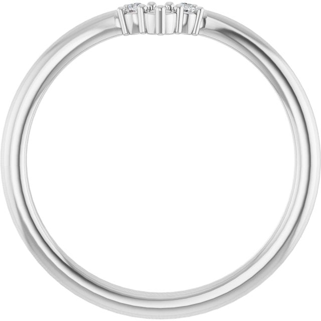 14K Yellow Or White Gold Round 2 Mm Polished .06 Ctw Lab Grown Diamond Contour Band