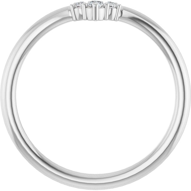 14K Yellow Or White Or Rose Gold Or Platinum Round 2 Mm Polished .06 Ctw Natural Diamond Contour Band