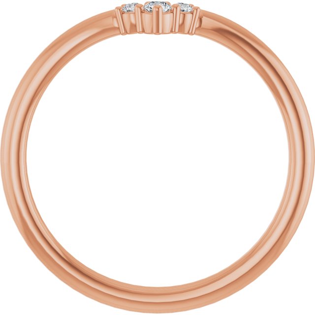 14K Yellow Or White Or Rose Gold Or Platinum Round 2 Mm Polished .06 Ctw Natural Diamond Contour Band