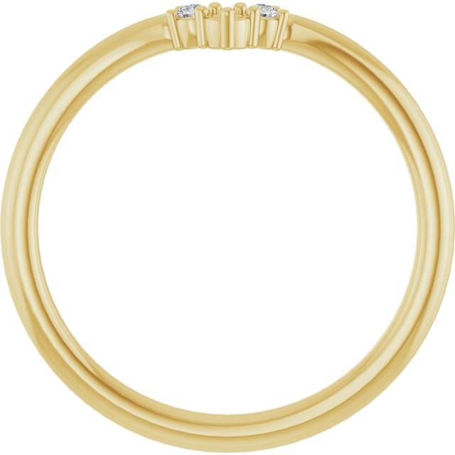 14K Yellow Or White Gold Round 2 Mm Polished .06 Ctw Lab Grown Diamond Contour Band