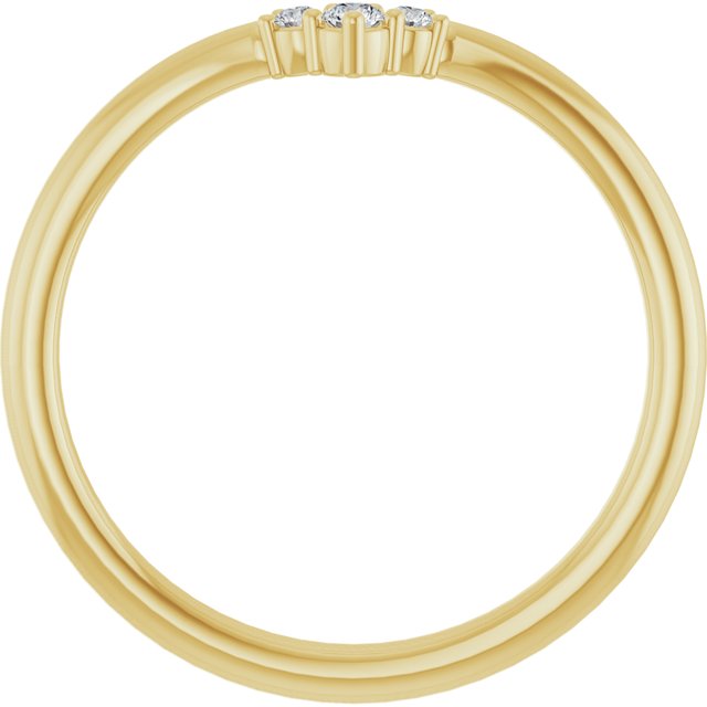 14K Yellow Or White Or Rose Gold Or Platinum Round 2 Mm Polished .06 Ctw Natural Diamond Contour Band