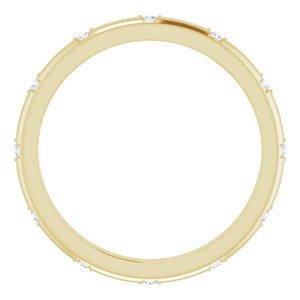 14K Yellow Gold Round 1.1 Mm .06 Ctw Natural Diamond Eternity Band Size 6