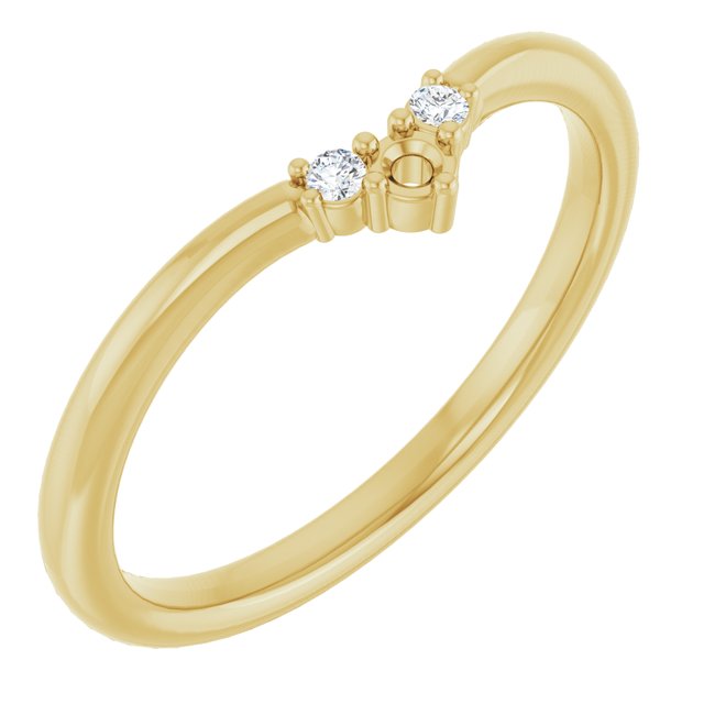 14K Yellow Or White Gold Round 2 Mm Polished .06 Ctw Lab Grown Diamond Contour Band
