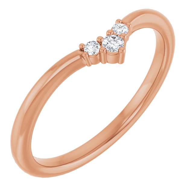 14K Yellow Or White Or Rose Gold Or Platinum Round 2 Mm Polished .06 Ctw Natural Diamond Contour Band