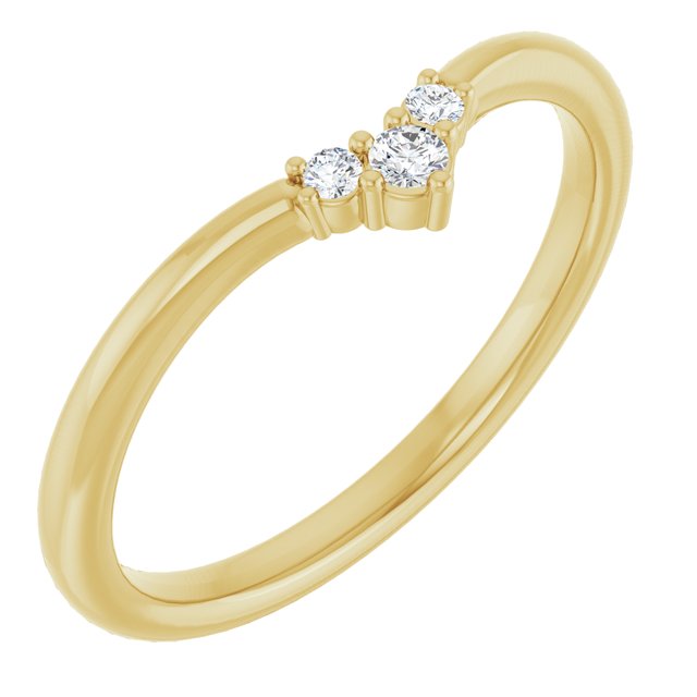 14K Yellow Or White Or Rose Gold Or Platinum Round 2 Mm Polished .06 Ctw Natural Diamond Contour Band