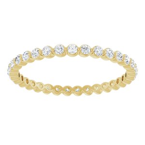 14K Yellow Gold Round 1.5 Mm Gh Si2-Si3 3/8 Ctw Natural Diamond Eternity Band Size 6.5