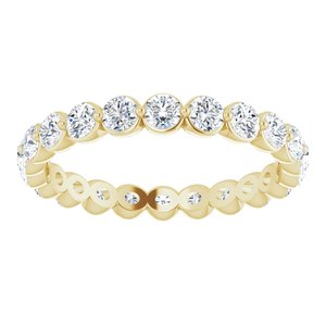 14K Yellow Gold Round 2.5 Mm Gh Si2-Si3 1 1/3 Ctw Natural Diamond Eternity Band Size 7