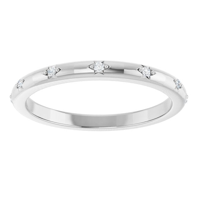 14K Yellow Or White Gold Round 1.1 Mm Si2-Si3, G-H Polished .06 Ctw Natural Diamond Eternity Band, Size 7