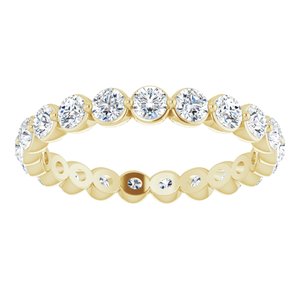 14K Yellow Gold Round 2.5 Mm Gh Si2-Si3 1 1/4 Ctw Natural Diamond Eternity Band Size 6