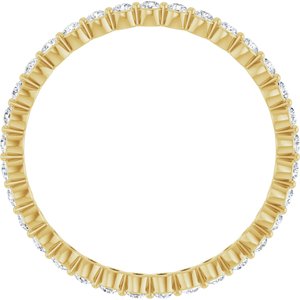 14K Yellow Gold Round 1.5 Mm Gh Si2-Si3 3/8 Ctw Natural Diamond Eternity Band Size 6.5