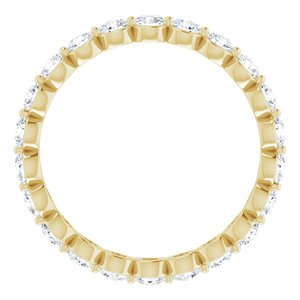 14K Yellow Gold Round 2.5 Mm Gh Si2-Si3 1 1/3 Ctw Natural Diamond Eternity Band Size 7