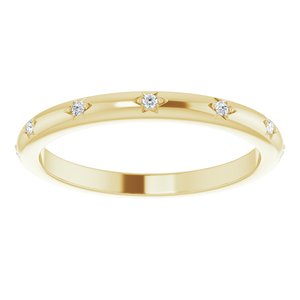 14K Yellow Gold Round 1.1 Mm .06 Ctw Natural Diamond Eternity Band Size 6