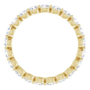 14K Yellow Gold Round 2.5 Mm Gh Si2-Si3 1 1/4 Ctw Natural Diamond Eternity Band Size 6