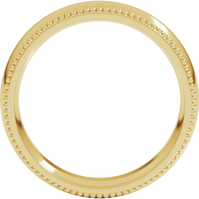 14K Yellow Or White Or Rose Gold Or Sterling Silver Or Platinum Standard Weight Bead Comfort-Fit Half Round Band