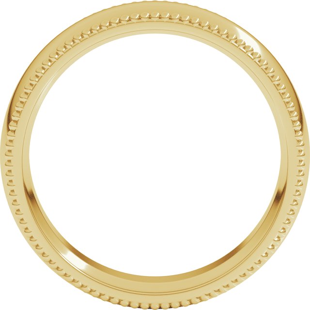 14K Yellow Or White Or Rose Gold Or Sterling Silver Or Platinum Standard Weight Bead Comfort-Fit Half Round Band