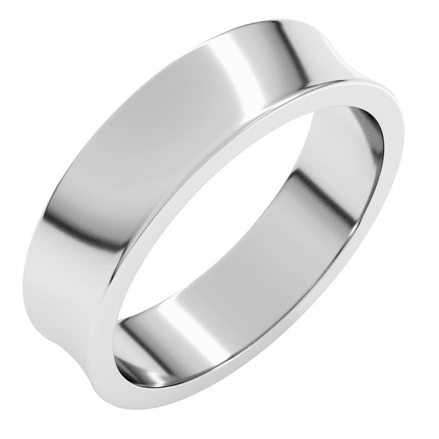 14K Yellow Or White Or Rose Gold Or Sterling Silver Standard Lightweight Concave Light Band