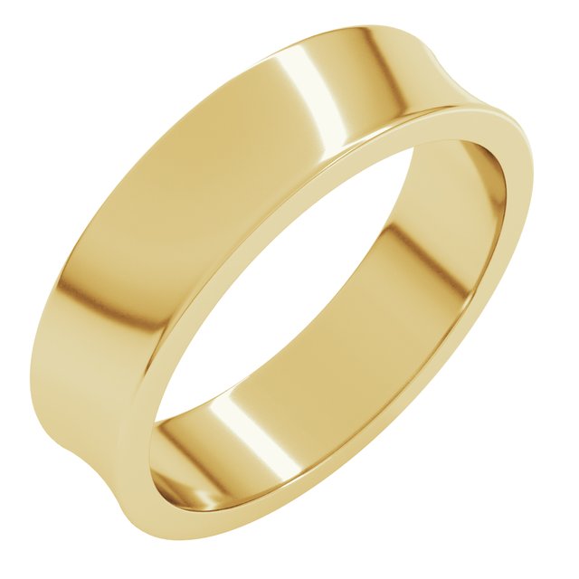 14K Yellow Or White Or Rose Gold Or Sterling Silver Standard Lightweight Concave Light Band