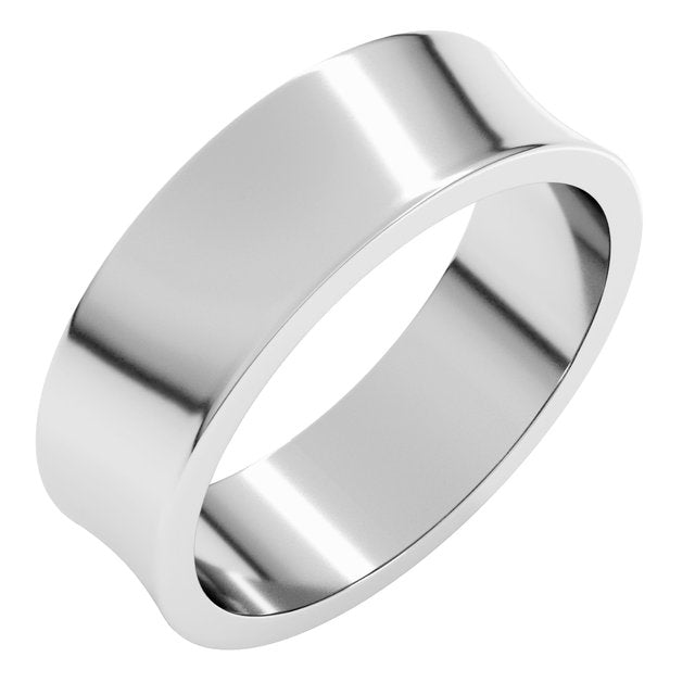 14K Yellow Or White Or Rose Gold Or Sterling Silver Standard Lightweight Concave Light Band