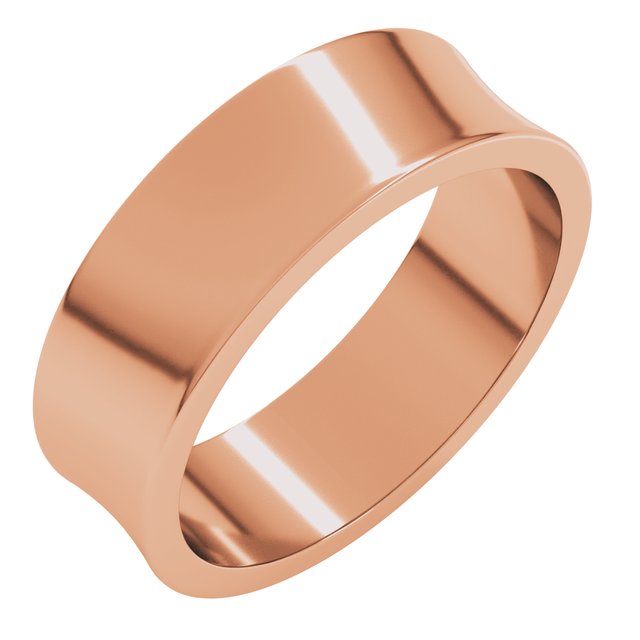 14K Yellow Or White Or Rose Gold Or Sterling Silver Standard Lightweight Concave Light Band