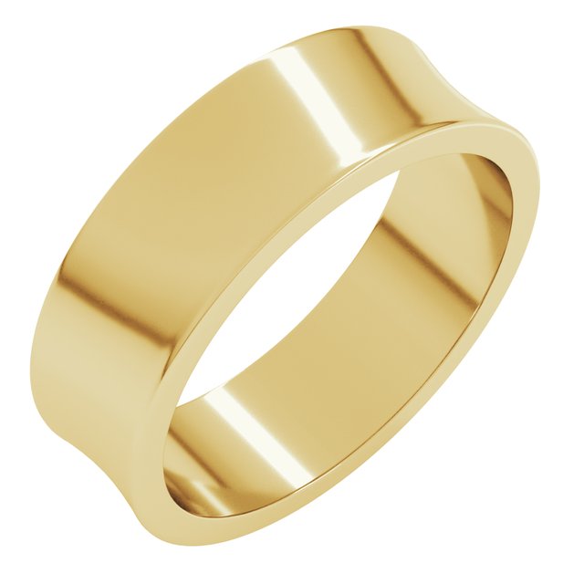 14K Yellow Or White Or Rose Gold Or Sterling Silver Standard Lightweight Concave Light Band