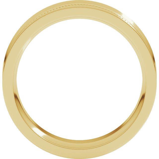 14K Yellow Gold Or Sterling SIlver Standard Weight Milgrain Concave With Edge Band