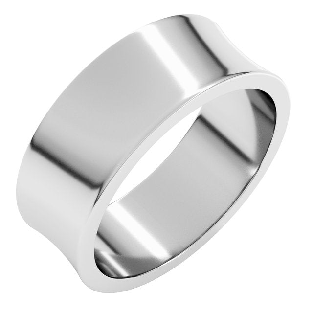 14K Yellow Or White Or Rose Gold Or Sterling Silver Standard Lightweight Concave Light Band