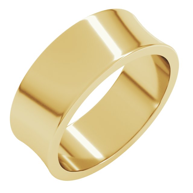 14K Yellow Or White Or Rose Gold Or Sterling Silver Standard Lightweight Concave Light Band