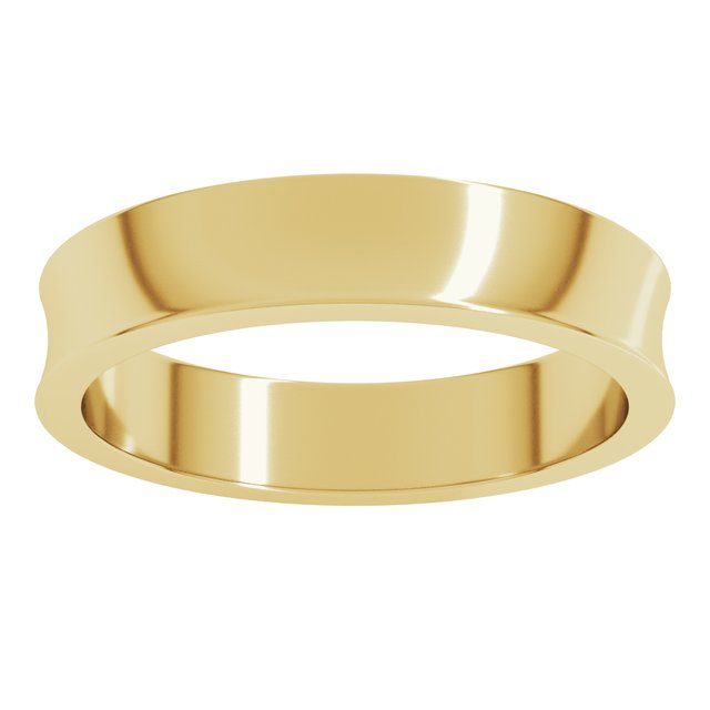 14K Yellow Or White Or Rose Gold Or Sterling Silver Standard Lightweight Concave Light Band
