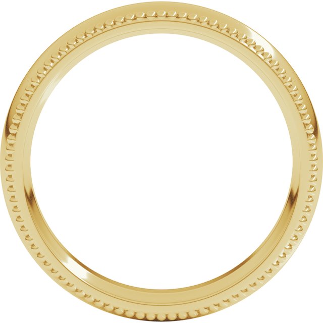 18K Yellow Gold 4 Mm Standard Weight Bead Comfort-Fit Half Round Band, Size 7