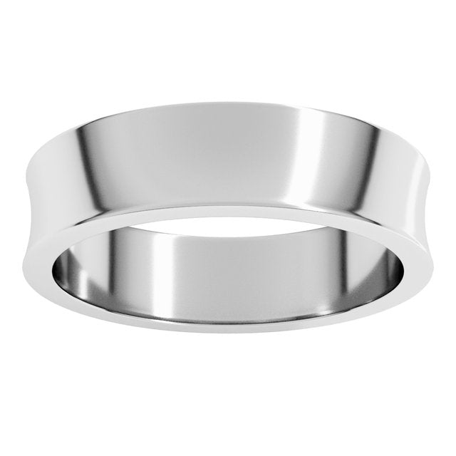14K Yellow Or White Or Rose Gold Or Sterling Silver Standard Lightweight Concave Light Band