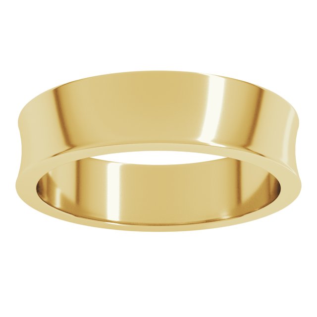 14K Yellow Or White Or Rose Gold Or Sterling Silver Standard Lightweight Concave Light Band