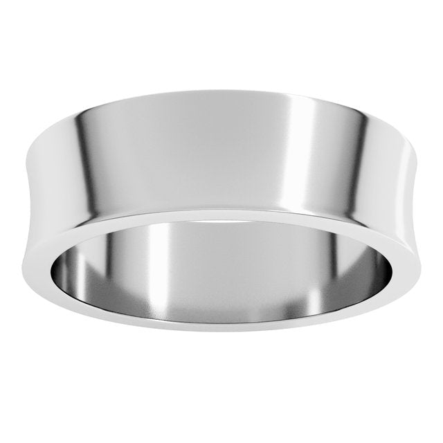 14K Yellow Or White Or Rose Gold Or Sterling Silver Standard Lightweight Concave Light Band