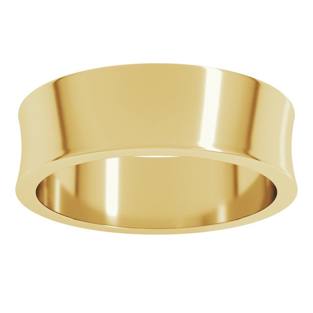 14K Yellow Or White Or Rose Gold Or Sterling Silver Standard Lightweight Concave Light Band