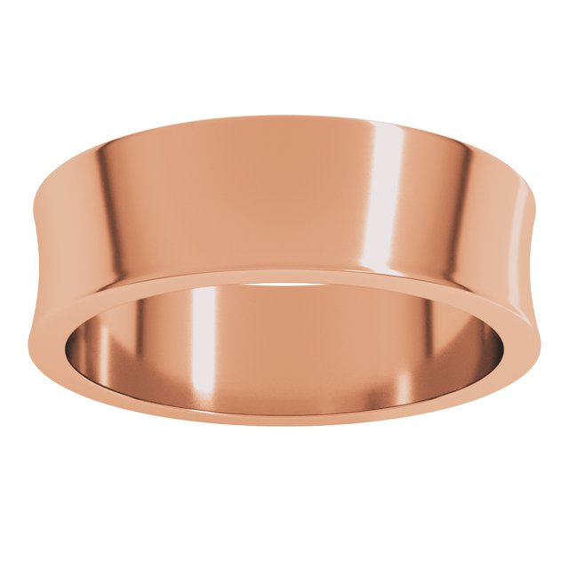 14K Yellow Or White Or Rose Gold Or Sterling Silver Standard Lightweight Concave Light Band