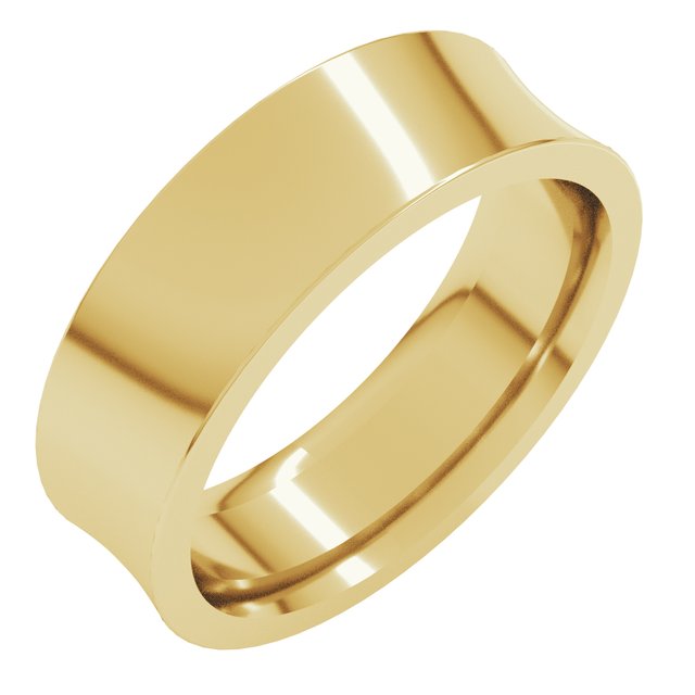 14K Yellow Or White Gold Or Sterling Silver Or Platinum Standard Weight Concave Comfort Fit Band