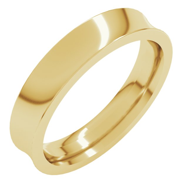 14K Yellow Or White Gold Or Sterling Silver Or Platinum Standard Weight Concave Comfort Fit Band