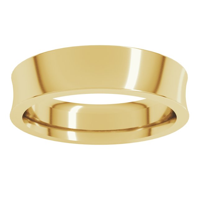 14K Yellow Or White Gold Or Sterling Silver Or Platinum Standard Weight Concave Comfort Fit Band