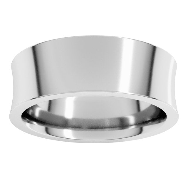 14K Yellow Or White Gold Or Sterling Silver Or Platinum Standard Weight Concave Comfort Fit Band