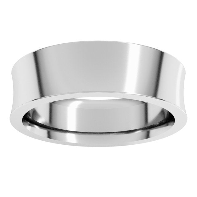14K Yellow Or White Gold Or Sterling Silver Or Platinum Standard Weight Concave Comfort Fit Band
