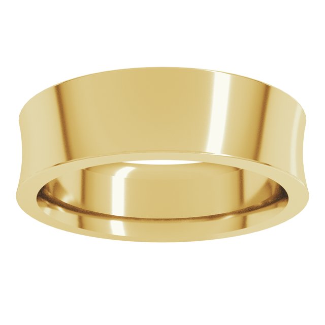 14K Yellow Or White Gold Or Sterling Silver Or Platinum Standard Weight Concave Comfort Fit Band