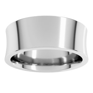Platinum 8 Mm Concave Comfort Fit Band Size 9