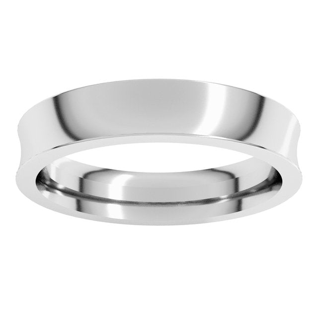 14K Yellow Or White Gold Or Sterling Silver Or Platinum Standard Weight Concave Comfort Fit Band