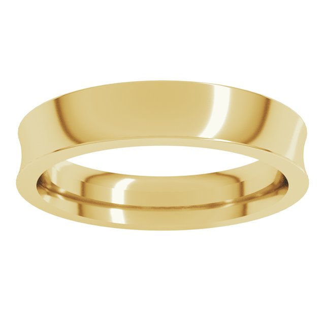 14K Yellow Or White Gold Or Sterling Silver Or Platinum Standard Weight Concave Comfort Fit Band