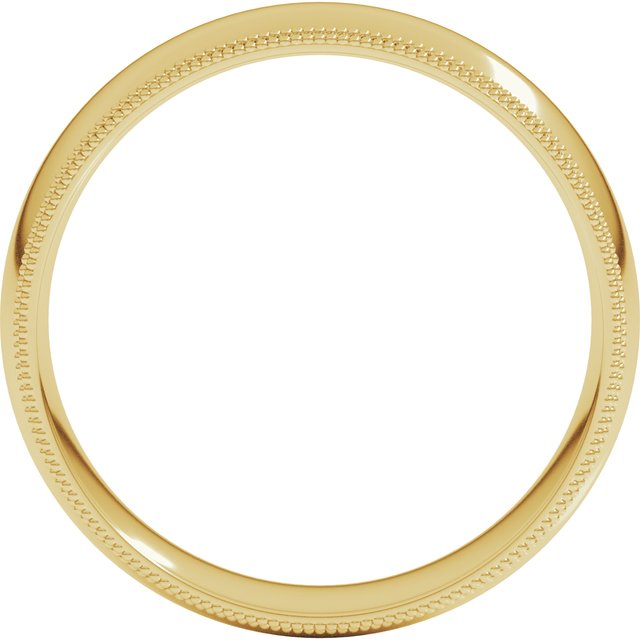 18K Yellow Gold Standard Double Milgrain Comfort-Fit Half Round Band
